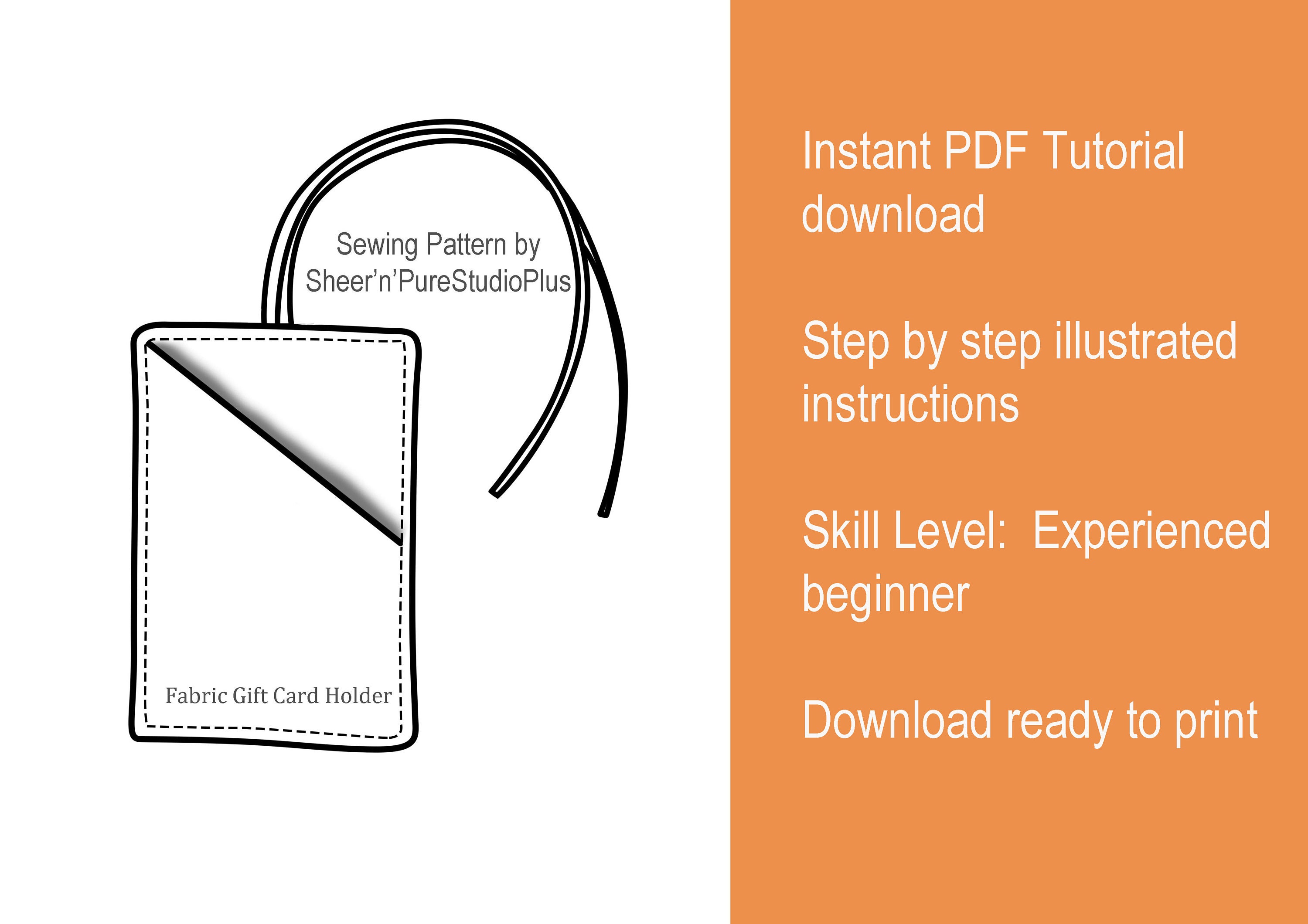 Fabric Gift Card Holder Sewing Pattern Tutorial, Gift Card Holder to
