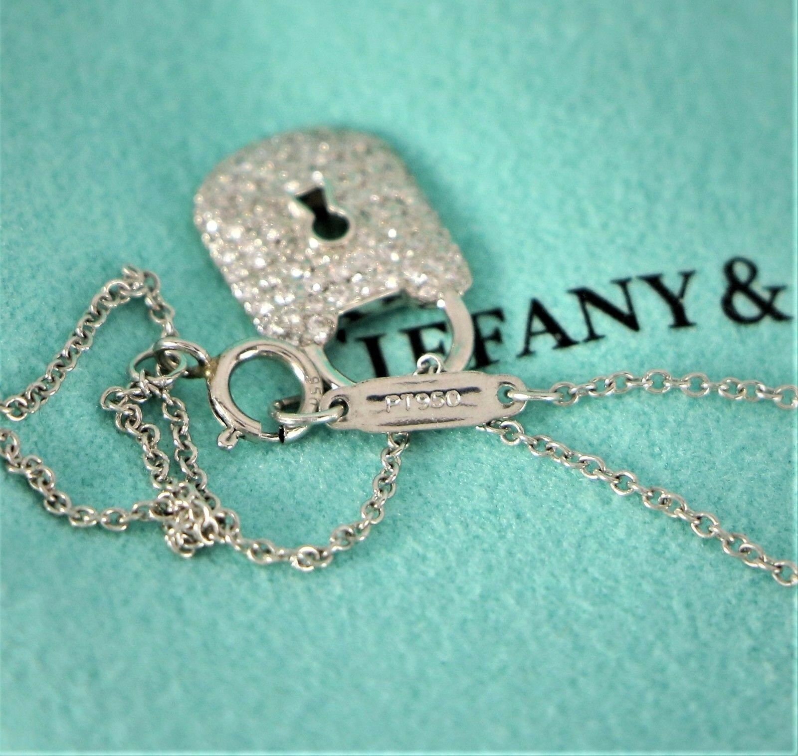 Tiffany \u0026 Co Platinum Pave Diamond Lock 