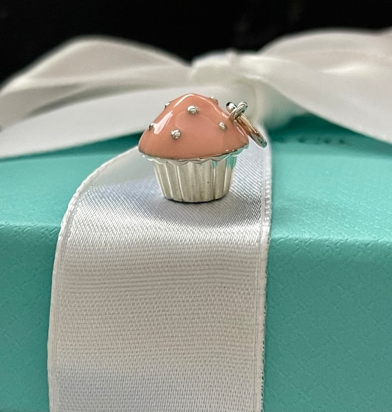 Tiffany & Co. Sterling Silver Pink Enamel Cupcake… - image 1