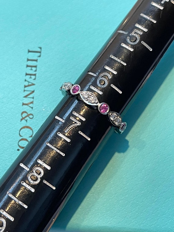 Tiffany & Co Platinum Pink Sapphire and Diamond B… - image 5