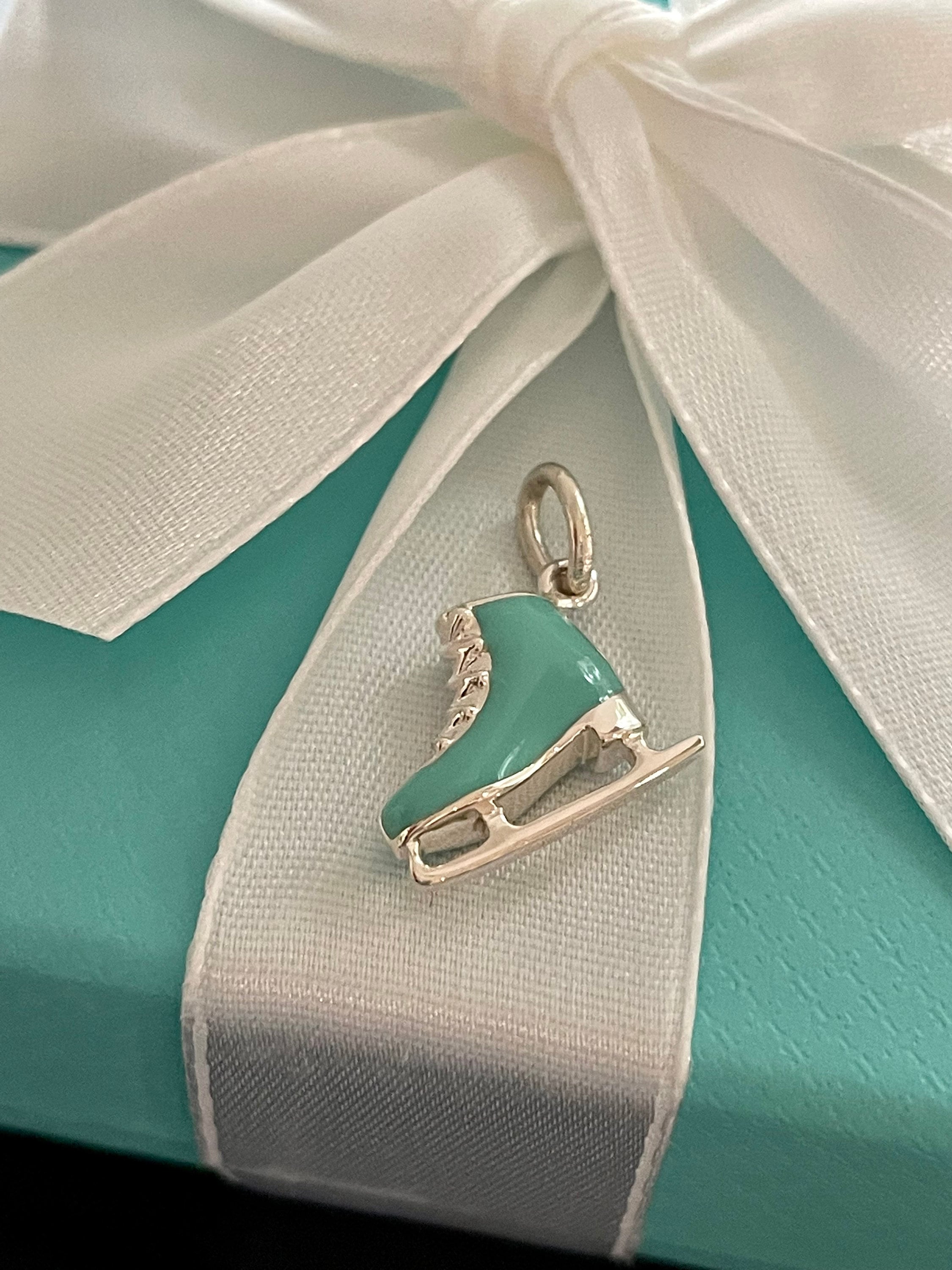 Tiffany & Co Sterling Silver Blue Enamel Ice Skate Charm - Etsy