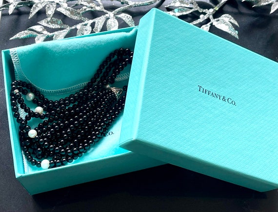Tiffany & Co  Onyx Pearl Tassel Pendant Necklace - image 8