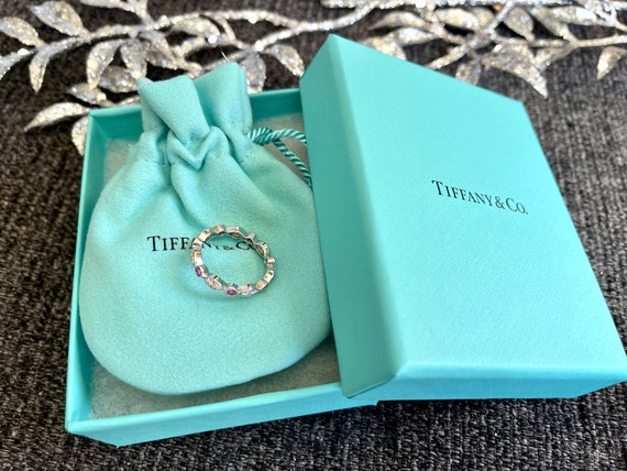 Tiffany & Co Platinum Pink Sapphire and Diamond B… - image 6