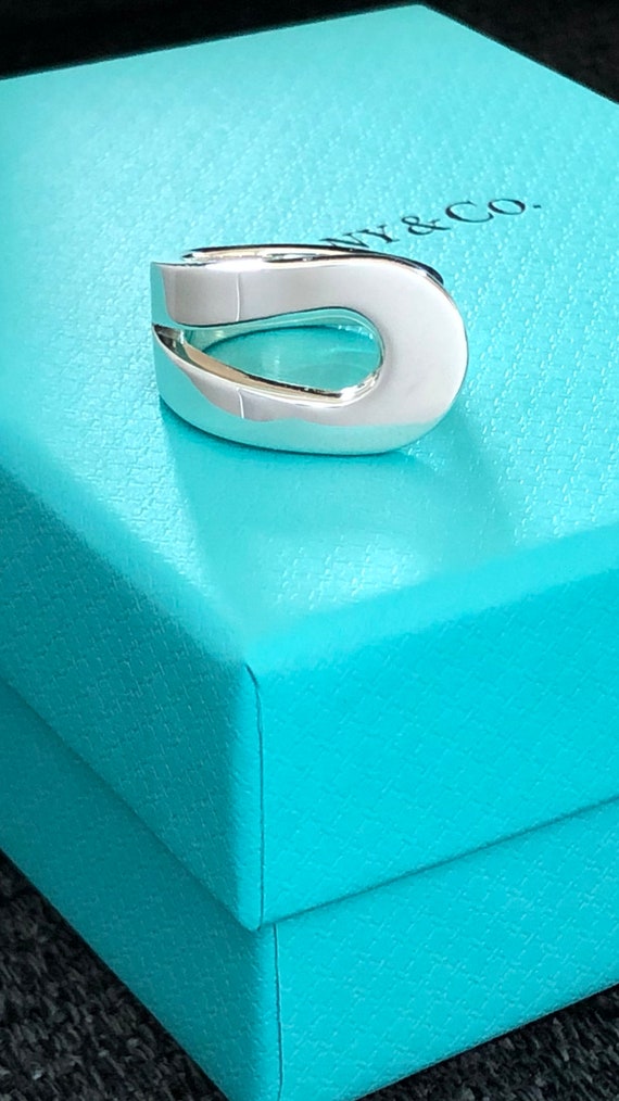 Tiffany & Co. Sterling Silver Geometric Loop Ring - image 1