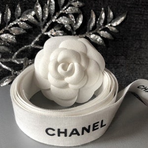 CHANEL, Accessories, Chanel 2 Wide White Ribbon 10 Authentic