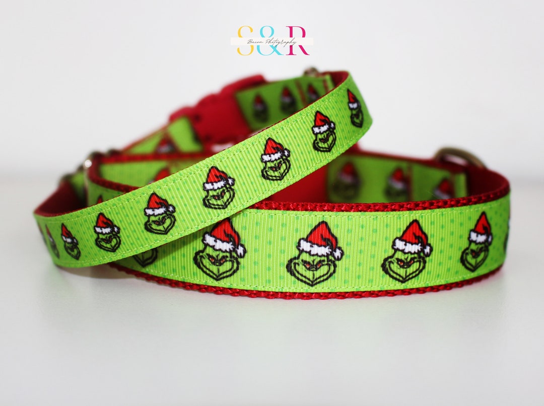 Merry Grinchmas Dog Collar, the Grinch Dog Collar, Christmas Dog Collar