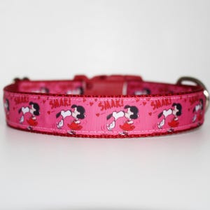 Lucy Smak Dog Collar – Pink & Red Love Dog Collar – Adjustable Ribbon Dog Collar – 5/8”, 1”, or 1.5” Wide immagine 11