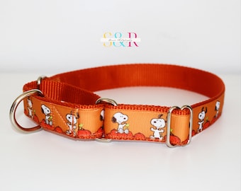 Fall Dog Collar Martingale Collar, Halloween Dog Collar, Orange Dog Collar, Fall 1" Adjustable Martingale Collar