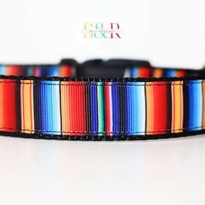 Mexican Serape Dog Collar, Striped Dog Collar, Collar for Dogs XXS - XL