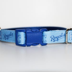 Kansas City Royals Dog Collar, KC Royals Dog Collar XXS - XL, Adjustable 5/8" or 1" Wide Dog Collar, Optional Matching Leash image 2