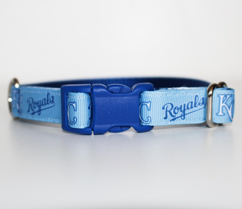 Kansas City Royals Dog Collar, KC Royals Dog Collar XXS - XL, Adjustable 5/8" or 1" Wide Dog Collar, Optional Matching Leash image 2