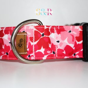 Pretty Red and Pink Floral Dog Collar, Spring Floral Dog Collar, Handmade Dog Collar, Vegan Dog Collar, Spring Gift, Optional Dog Lead imagen 7