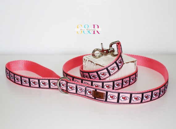 Pink chiefs store dog collar