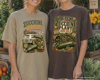 Funny Zucchini PNG Bundle | 2 Gardening Humor Designs | Zucchini Season PNG | Gardener Gift | Vintage Garden Sublimation