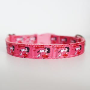 Lucy Smak Dog Collar – Pink & Red Love Dog Collar – Adjustable Ribbon Dog Collar – 5/8”, 1”, or 1.5” Wide immagine 9