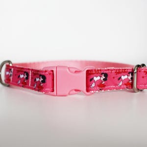 Lucy Smak Dog Collar – Pink & Red Love Dog Collar – Adjustable Ribbon Dog Collar – 5/8”, 1”, or 1.5” Wide immagine 3