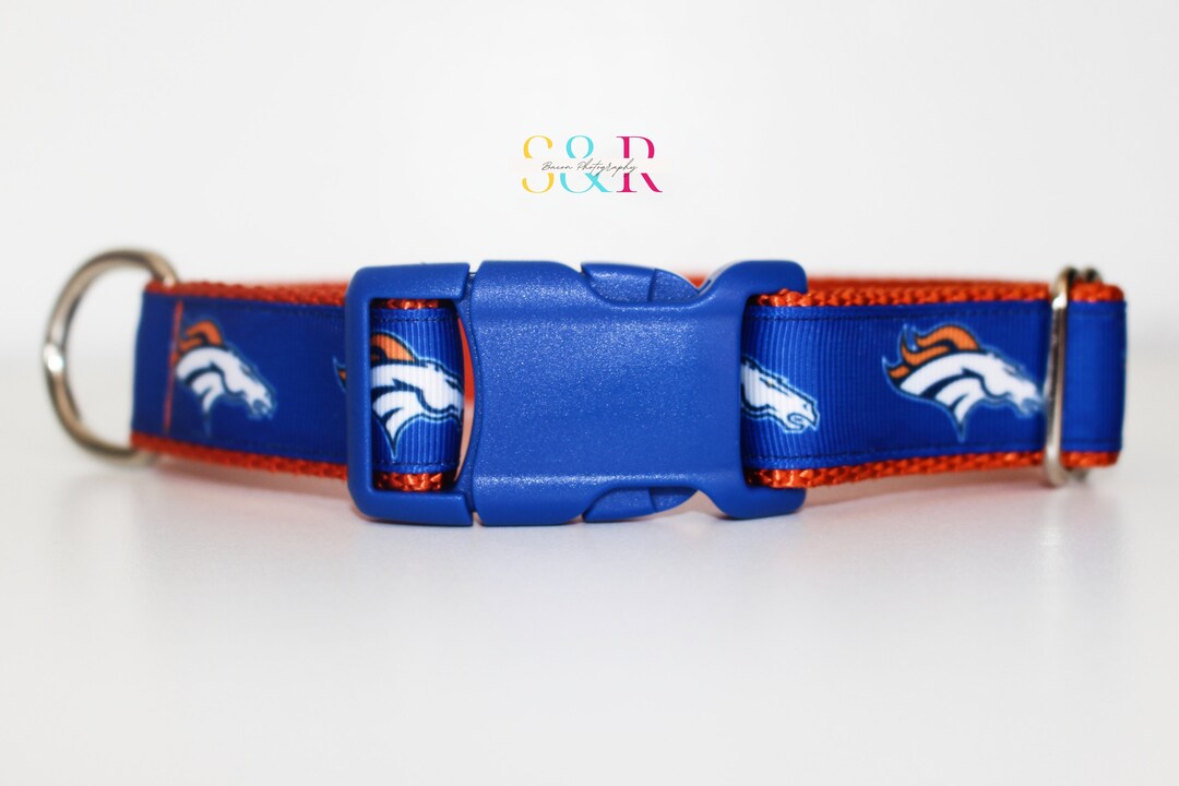 Broncos Dog Collar: Sports Team Ribbon, Adjustable Fit - Etsy