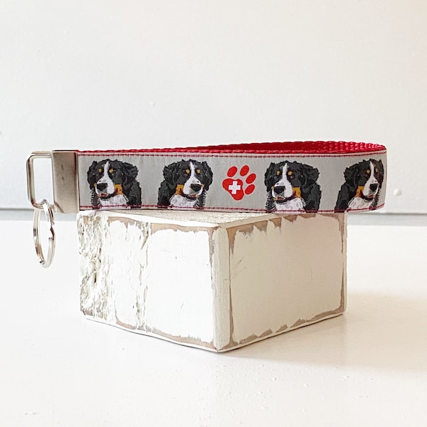 Bernese Mountain Dog Key Fob  - Swiss Mountain Dog Key Fob - Key Wristlet - Keyfob - Key Chain - Co-Worker Gifts