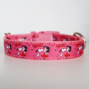 Lucy Smak Dog Collar – Pink & Red Love Dog Collar – Adjustable Ribbon Dog Collar – 5/8”, 1”, or 1.5” Wide immagine 10