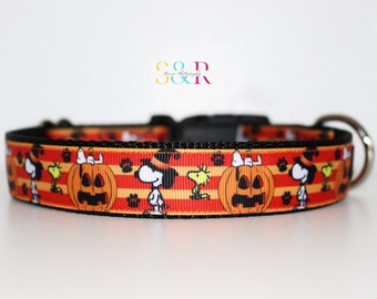 Halloween Dog Collar, Trick or Treat Collar, Adjustable 1" Wide