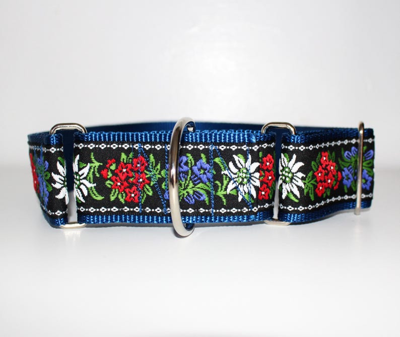 2" Wide Edelweiss Martingale Dog Collar, Swiss Dog Collar, Bernese Mountain Dog Collar, St Bernard Dog Collar, Sennehund image 9