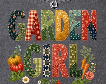 Garden Girl PNG | Cottage Garden Sublimation Design | Floral Gardening Shirt PNG | Tomato Strawberry Carrot PNG | Farm Girl Png