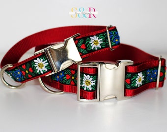 Edelweiss Dog Collar – Swiss Alps-Inspired Dog Collar – 1" or 1.5" Width