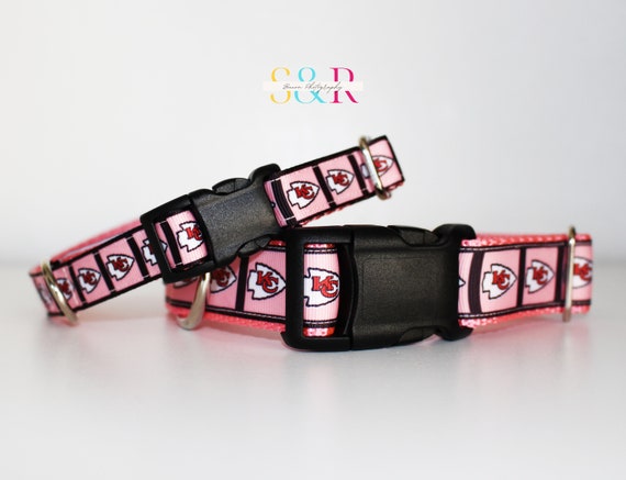 Pink chiefs store dog collar