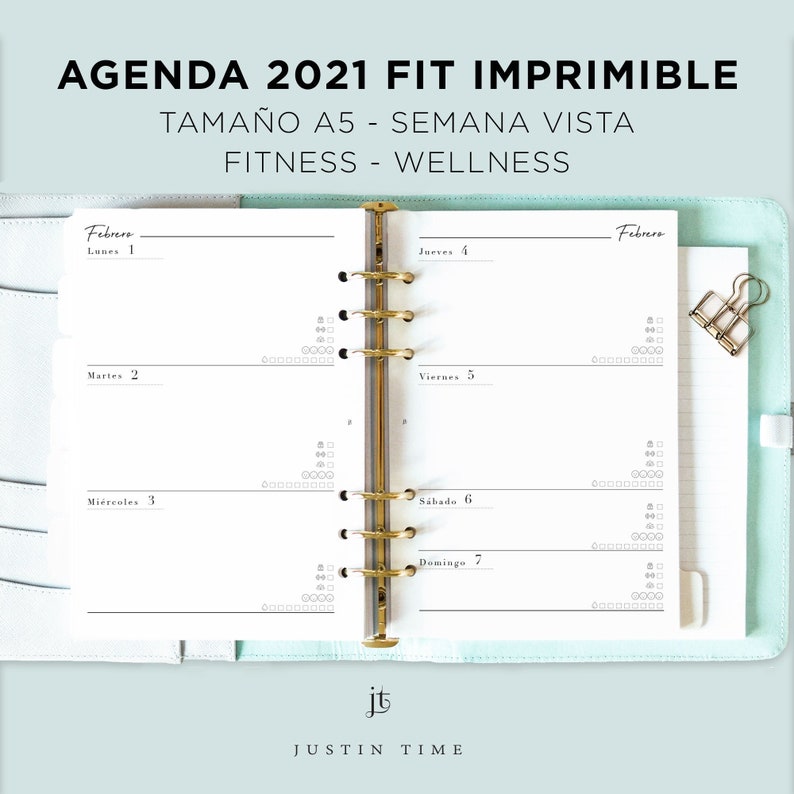 Agenda 2021 Fitness Imprimible A5 Agenda printable Fit | Etsy