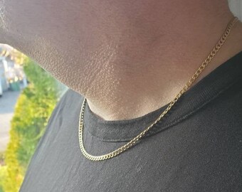 Men's 18K Gold Plated Rolo Chain Necklace, Minimalist Jewelry