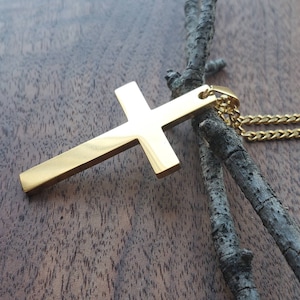 Gold Cross Necklace, Gold Necklace Men , 18k Gold Chain Necklace, Religious Jewelry, Medallion Necklace , Thick Chain Necklace