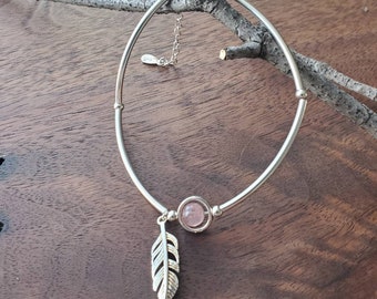 Silver Feather Bracelet, Dainty feather bracelet, Feather Charm Bracelet, Feather Jewelry, Sterling Silver Bracelet, Silver Bracelet for Her