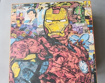 Iron Man Wood Storage Box, Comic Book Decor