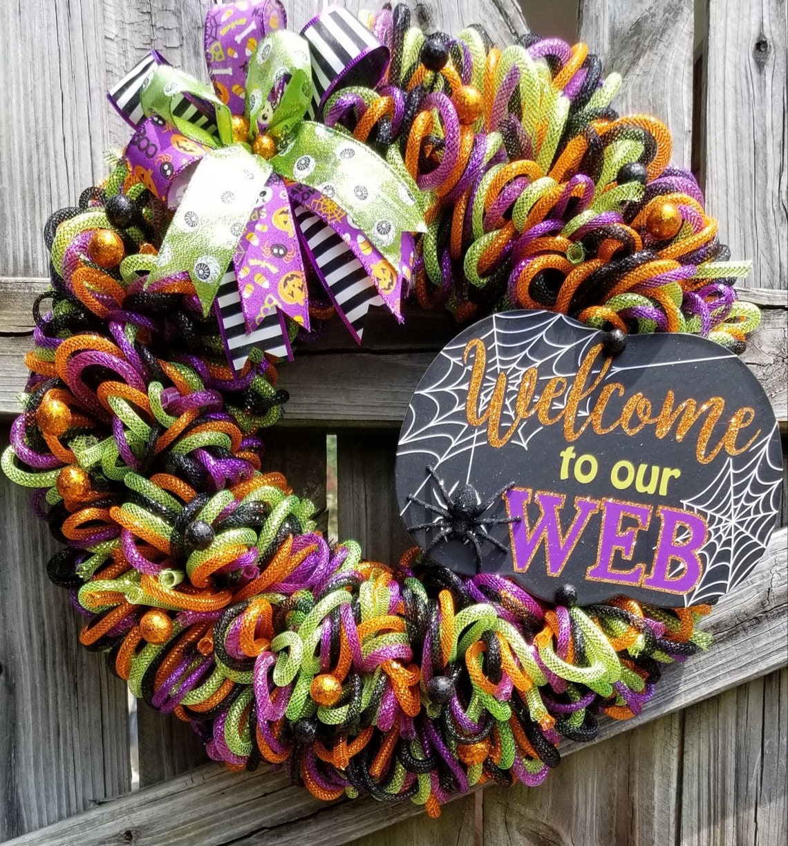 Halloween Deco Mesh Tubing Wreath to Our  Wreath Etsy
