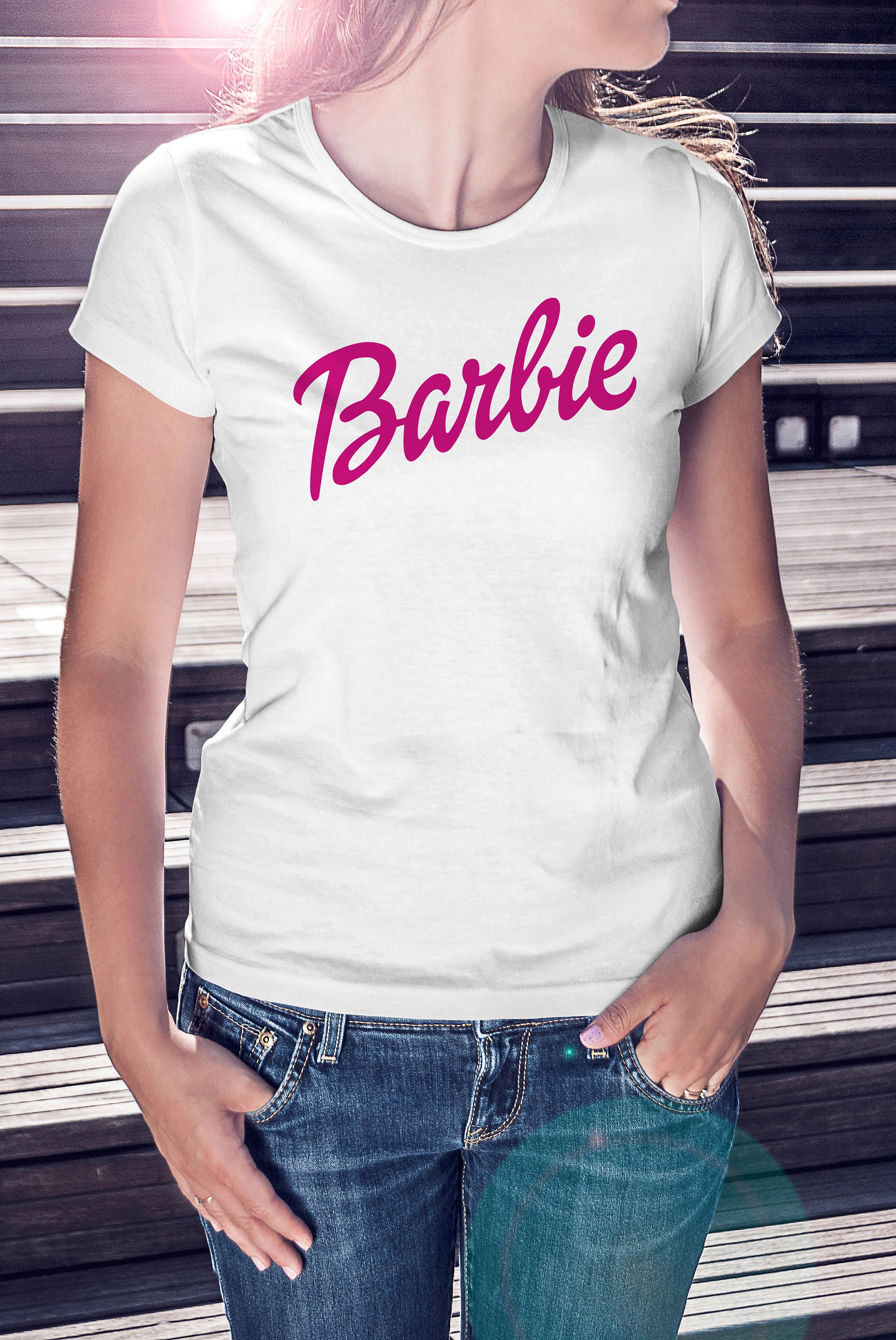 Barbie Logo T shirt Pink Barbie Doll WOMENS GIRLS KIDS Toddler Etsy