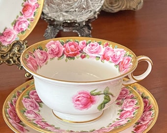 ジョージジョーンズ・クレセント１セット Antique George Jones & Sons “Crescent China” Cup & Saucer