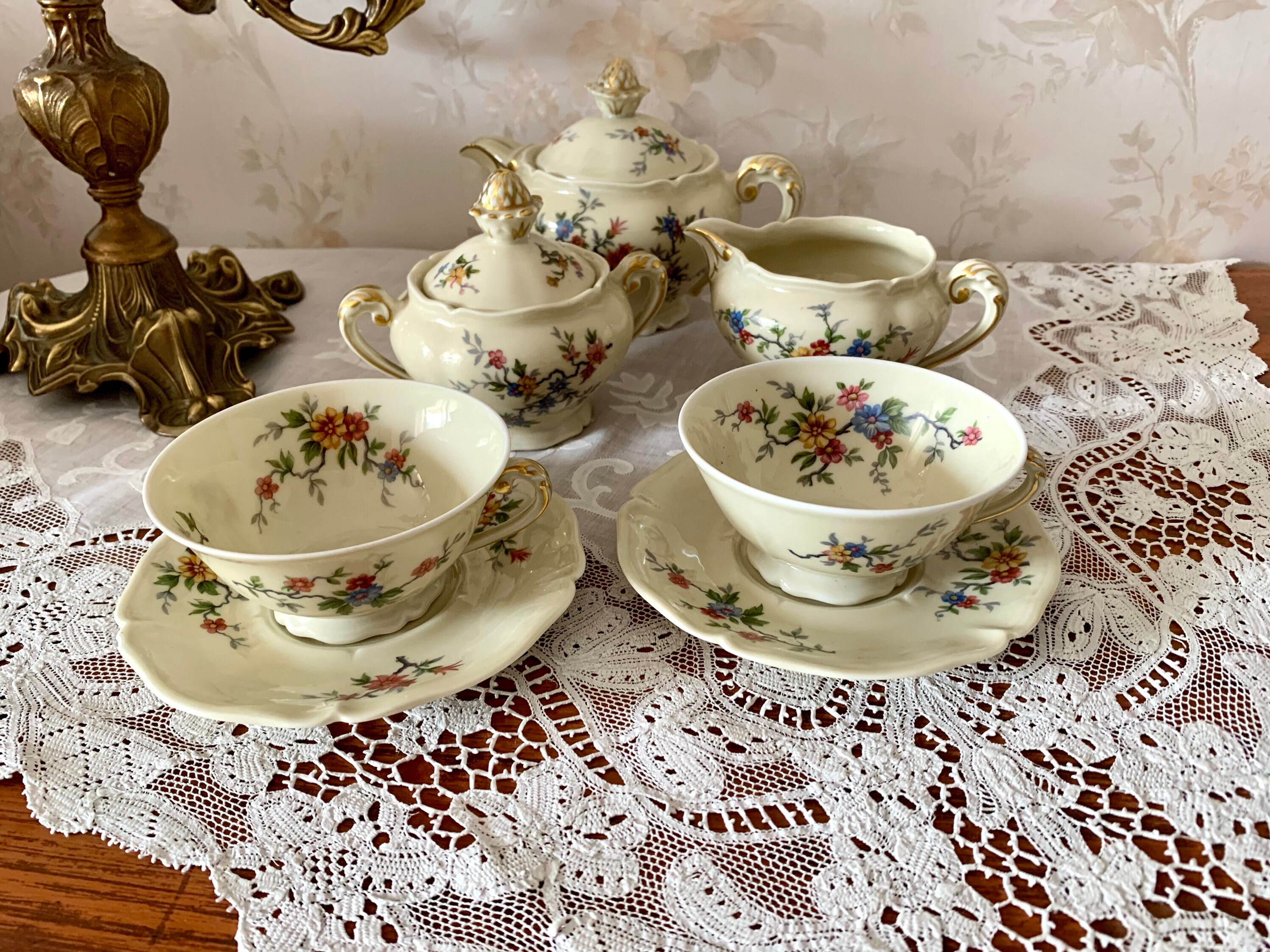 Service Tête A Tête. Café. Ancienne Fabrigue Poyal Limoges .vintagefrancaise.