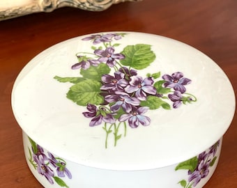 Piękna, antyczna szkatułka na biżuterię z porcelany Limoges. Cukiernica. Zabytkowa, francuska.