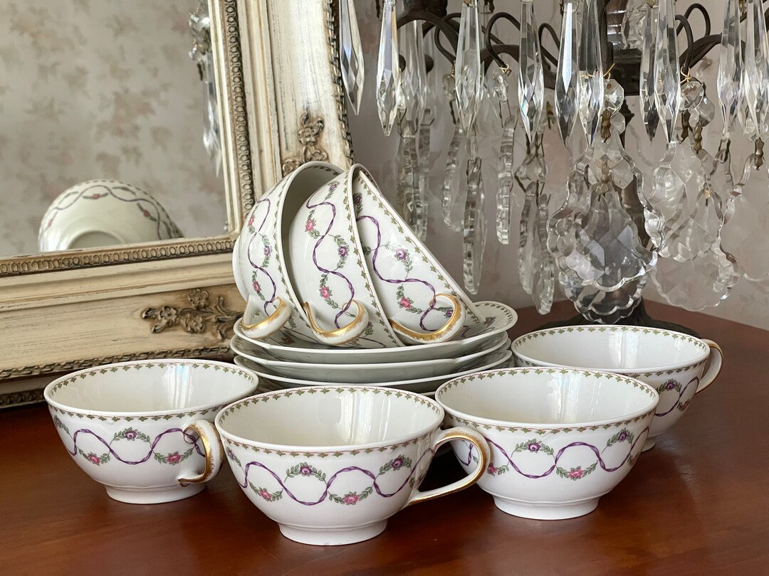 6 Fine Limoges Porcelain Coffee Cups. Capacity 200ml. Etsy