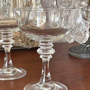 3 Beautiful crystal champagne glasses. Vintage French.
