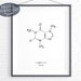 Caffeine Molecule Print, Printable Science Poster, Minimalist Coffee ...