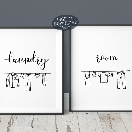 Laundry Room Decor Printable Artwork Set of 2 Prints - Etsy