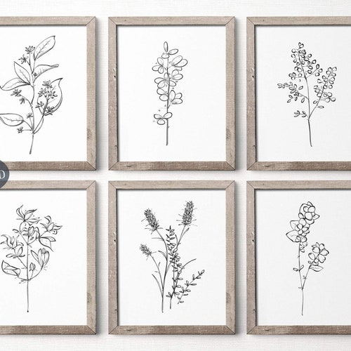 Printable Botanical Gallery Wall Set of 6 Prints Botanical - Etsy