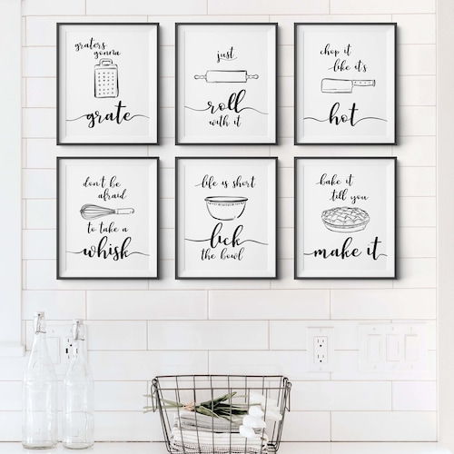 Funny Kitchen Prints Kitchen Art Kitchen Wall Decor Set of Etsy