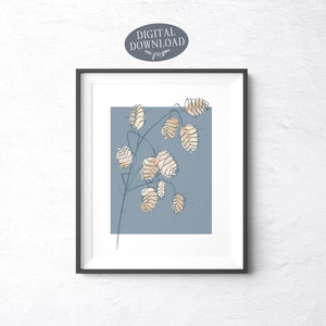 Botanical Print Set Printable Wall Art Set of 2 Prints Blue - Etsy