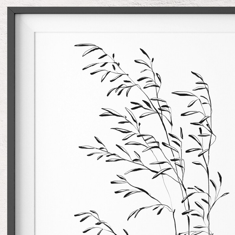 Botanical Printable Wall Art, Gallery Wall Set of 2 Prints, Black ...