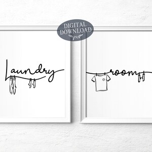 Laundry Room Decor, Set of 2 Prints, Printable Laundry Room Art - Etsy