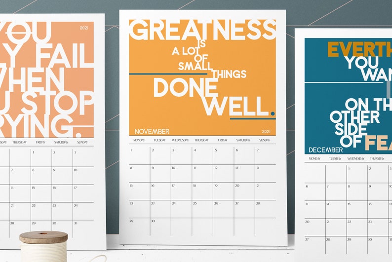 Printable Calendar 2020 & 2021 With Motivational Quotes ...