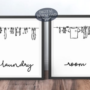 Laundry Room Decor, Printable Artwork, Set of 2 Prints, Laundry Room ...