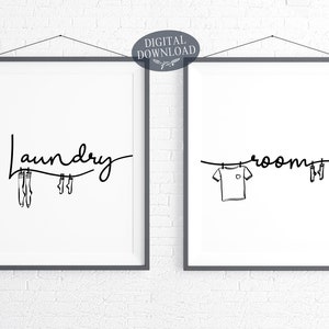 Laundry Room Decor, Set of 2 Prints, Printable Laundry Room Art - Etsy